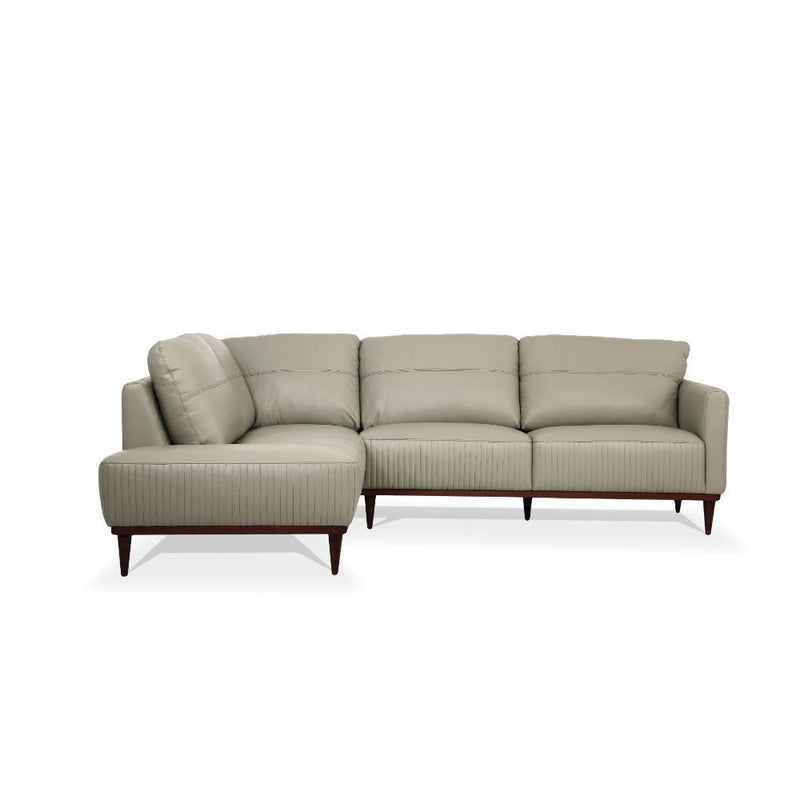 Tampa - 33" Sectional Sofa - Airy Green Leather - R&R Furniture Gallery (Fountain Valley, CA)