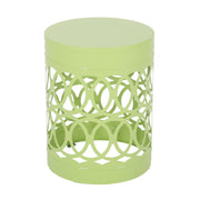 Modern outdoor metal end table by Noble House with a sleek design, featuring a sturdy frame and spacious tabletop.