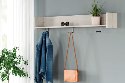 Socalle - Wall Mounted Coat Rack w/Shelf - Light Natural - R&R Furniture Gallery (Fountain Valley, CA)