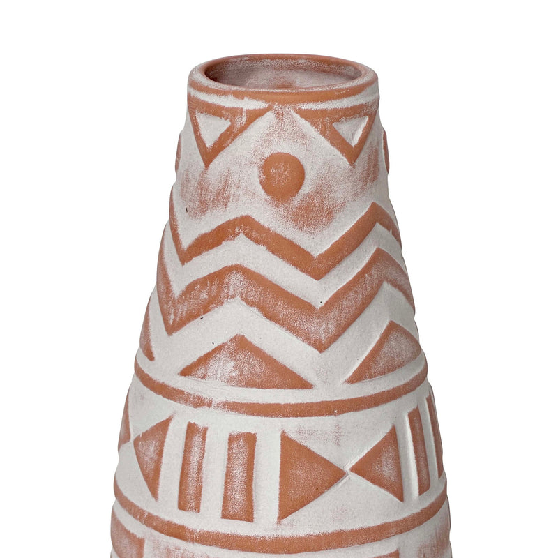 Earthenware - Aztec Teardrop Flower Vase - Terracotta - R&R Furniture Gallery (Fountain Valley, CA)