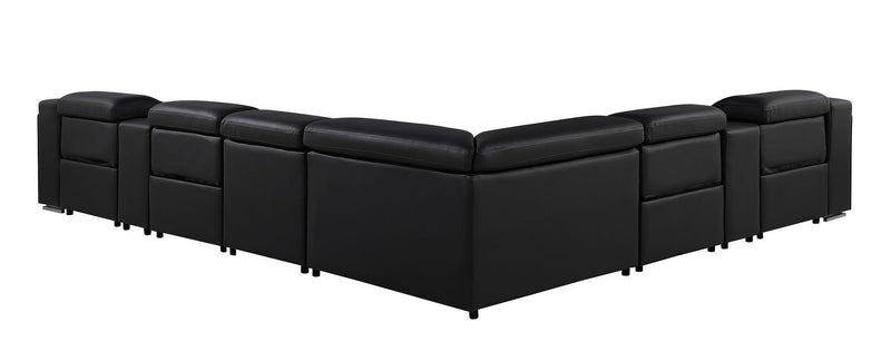 1116 - 8-Piece L-Shaped Sectional Sofa In With 4 Power Recliners & Power Headrests