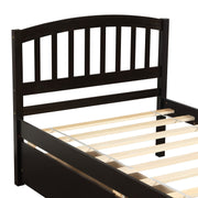 Wood platform storage bed frame with headboard and two built-in drawers, designed by DreamHaus for modern bedroom organization.