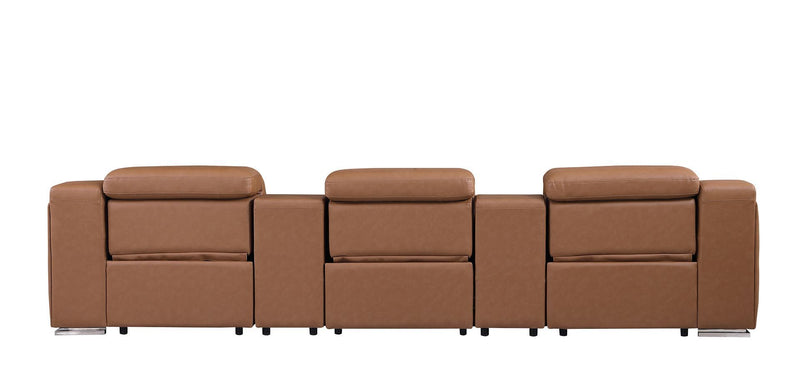 1116 - 5-Piece Modular Power Reclining Sofa In With 3 Power Recliners & Power Headrests