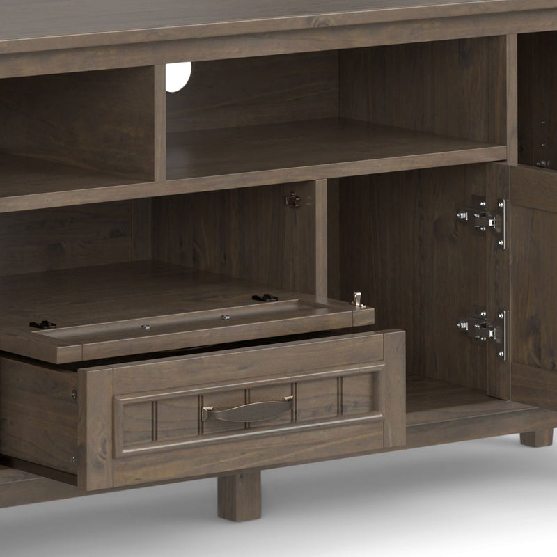 Lev - Handcrafted TV Media Stand - Smoky Brown - R&R Furniture Gallery (Fountain Valley, CA)