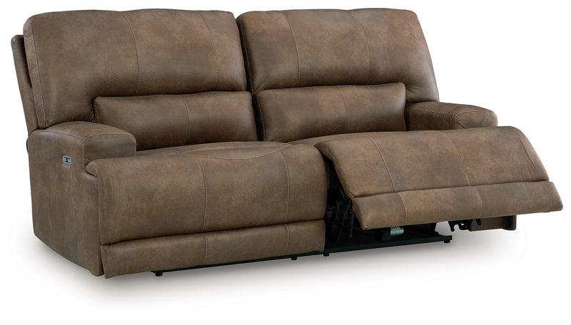 Beckley Place - 2 Seat Power Reclining Sofa With Adjustable Headrest - Earth - R&R Furniture Gallery (Fountain Valley, CA)