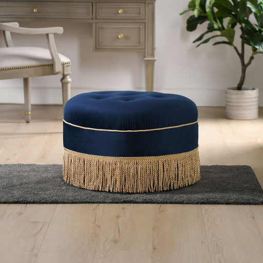 Yolanda - Round Upholstered Accent Ottoman - R&R Furniture Gallery (Fountain Valley, CA)