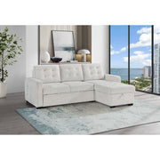 Gustavo - Sofa, Pull Out Bed, Storage Chaise, USB And Cup Holders - Beige - R&R Furniture Gallery (Fountain Valley, CA)