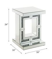Noralie - 16" Accent Table - Mirrored & Faux Diamonds - R&R Furniture Gallery (Fountain Valley, CA)