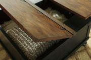 Valebeck - Lift Top Cocktail Table - Black / Brown - R&R Furniture Gallery (Fountain Valley, CA)