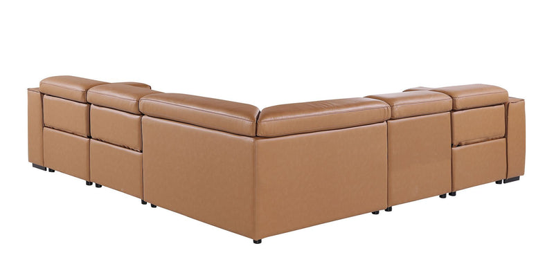 1224 - 5-Piece L-Shaped Sectional Sofa In With 3 Power Recliners & Power Headrests