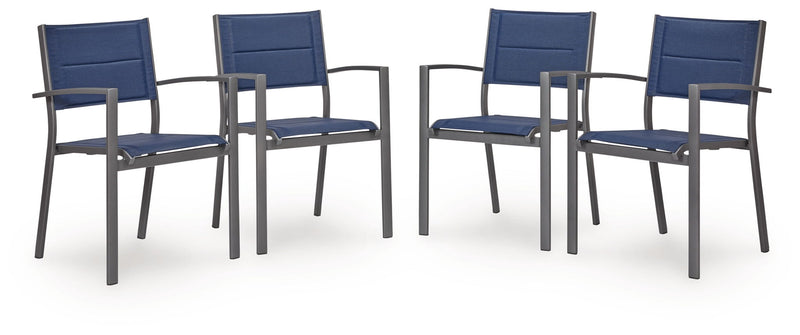 Rocky Creek - Sling Arm Chair (Set of 4) - Blue / Gray - R&R Furniture Gallery (Fountain Valley, CA)