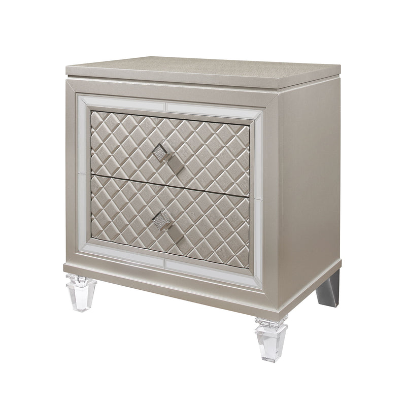Cross - Glam Nightstand - Champagne - R&R Furniture Gallery (Fountain Valley, CA)