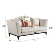 Tayden - Loveseat With 4 Pillows - Beige Velvet - R&R Furniture Gallery (Fountain Valley, CA)