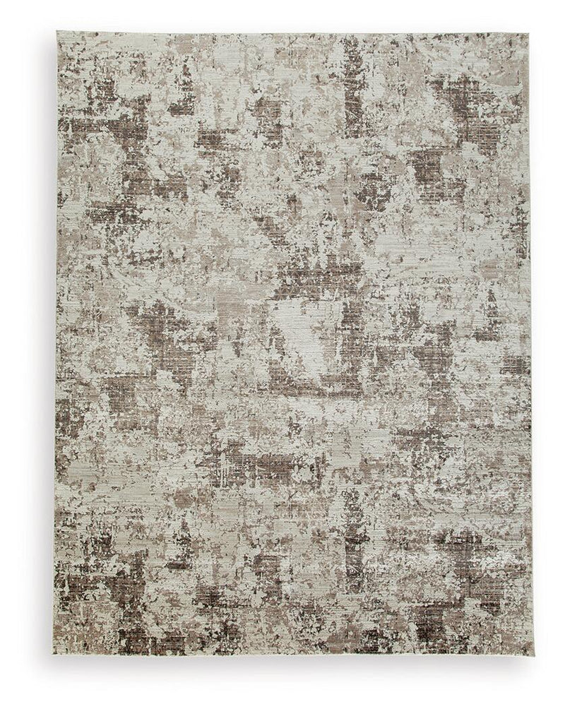 Signature Design by Ashley Barricland area rug with geometric pattern, soft texture, and neutral tones for modern home decor.