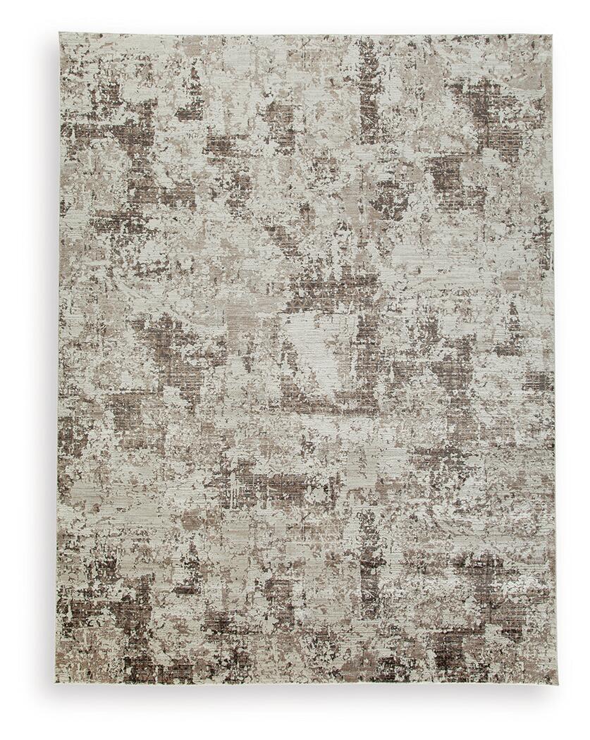 Signature Design by Ashley Barricland area rug with geometric pattern, soft texture, and neutral tones for modern home decor.