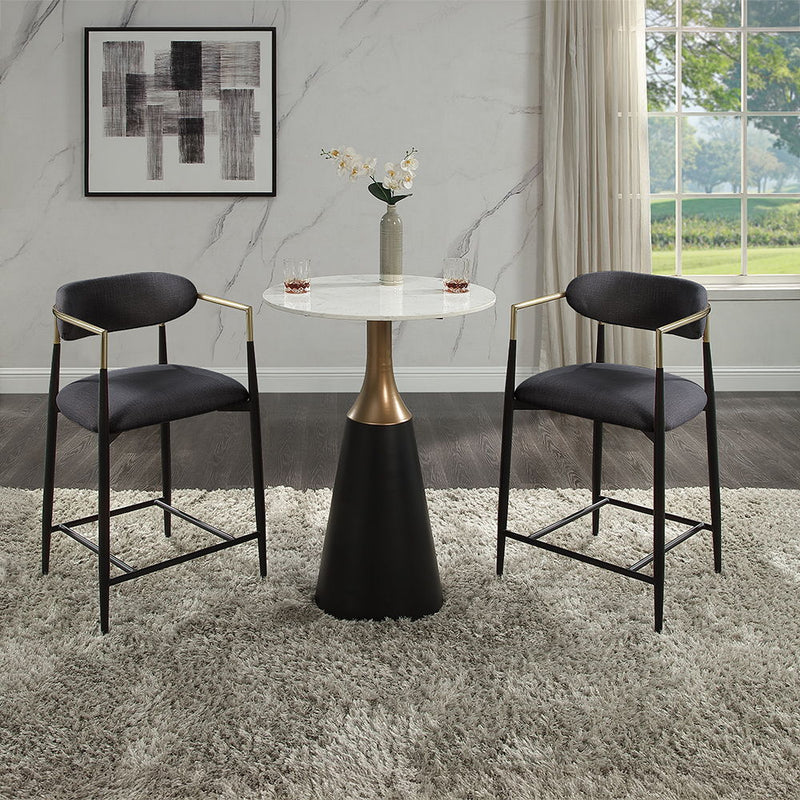 Jaramillo - Counter Height Table - Natural Marble Top & Black - R&R Furniture Gallery (Fountain Valley, CA)