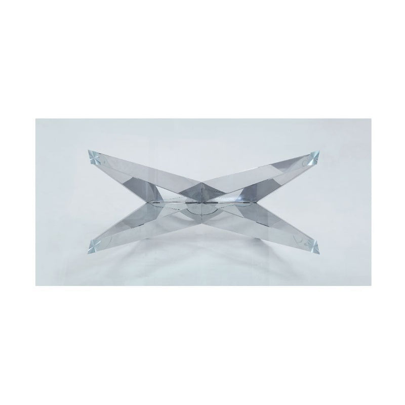 Dekel - Dining Table - Clear Glass Top & Stainless Steel - R&R Furniture Gallery (Fountain Valley, CA)