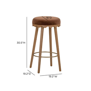 Oodle - Performance Vegan Mohair Light Walnut Stool