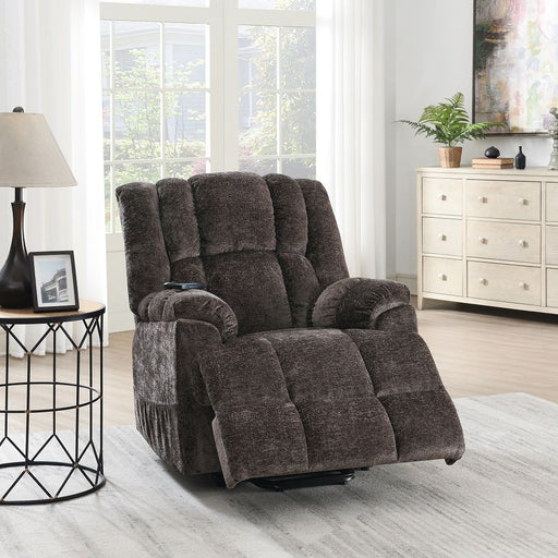 Pacay - Power Recliner With Lift & Heating & Massage - Brown Chenille - R&R Furniture Gallery (Fountain Valley, CA)