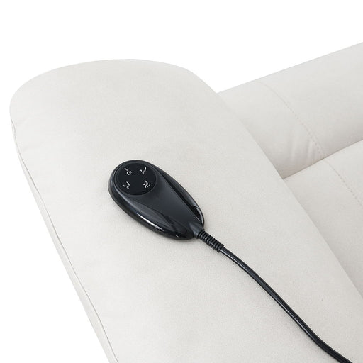 Chriki - Power Recliner With Lift & Heating & Massage - Beige Fabric - R&R Furniture Gallery (Fountain Valley, CA)