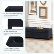 Noble House textured fabric ottoman bench with hinged lid, versatile storage and seating solution for living room or bedroom.