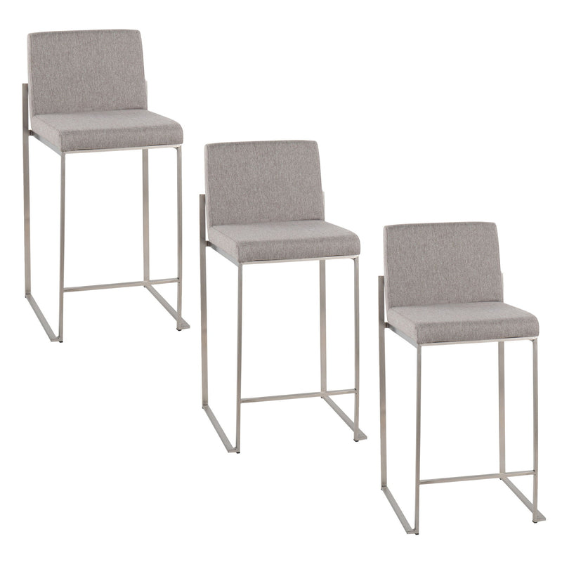 Lumi Source Fuji high back counter stool with contemporary design, featuring a sleek seat and sturdy legs for modern kitchen or bar.