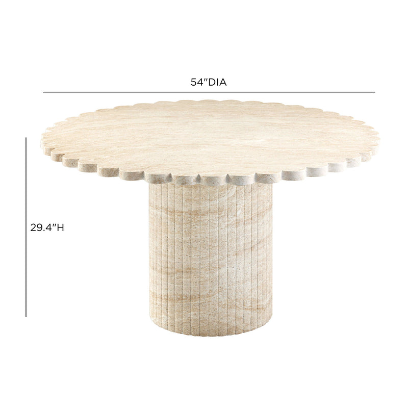 Blossom - Indoor / Outdoor Round Dining Table - Washed Travertine