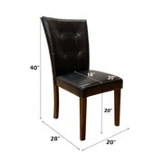 Britney - 20" Side Chair (Set of 2) - Espresso Synthetic Leather & Walnut - R&R Furniture Gallery (Fountain Valley, CA)