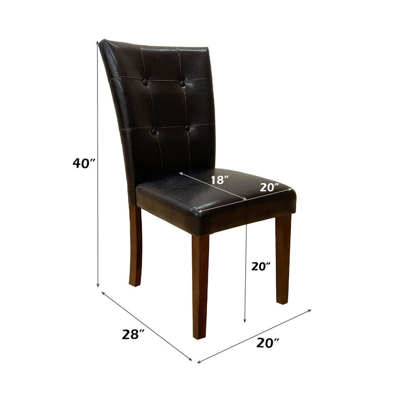 Britney - 20" Side Chair (Set of 2) - Espresso Synthetic Leather & Walnut - R&R Furniture Gallery (Fountain Valley, CA)