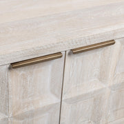 Classic Home Costa 4-door buffet cabinet with wood finish, featuring sleek handles and spacious storage compartments.