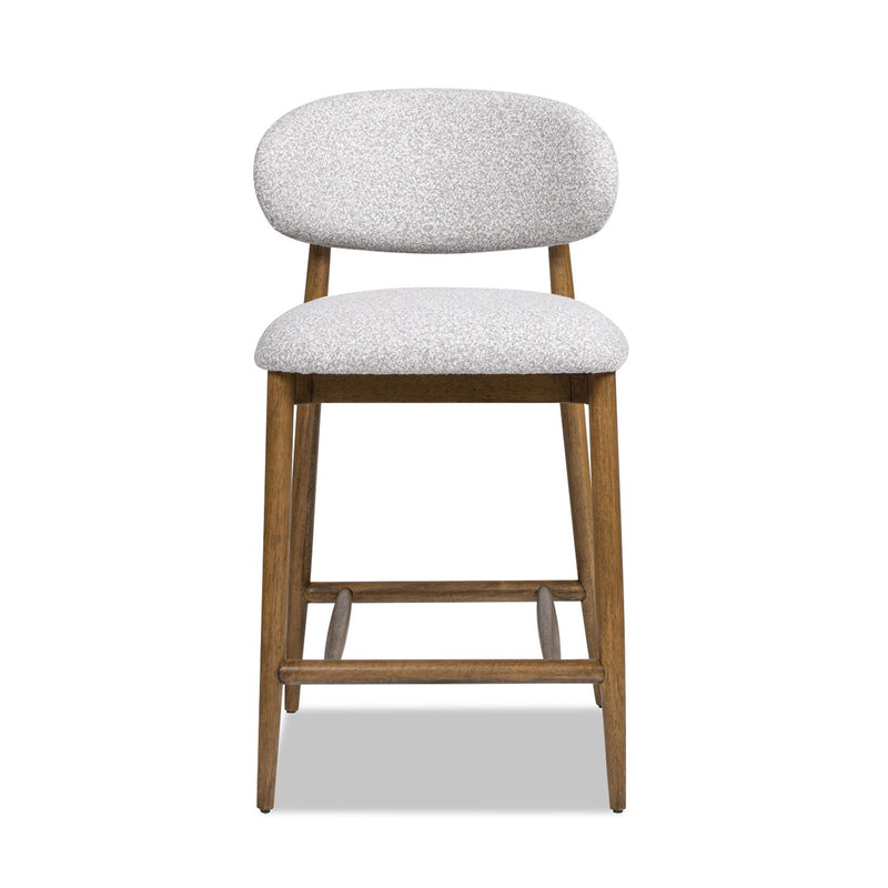 Locke - Modern Upholstered Counter Stool With Frame - Salt / Pepper - R&R Furniture Gallery (Fountain Valley, CA)