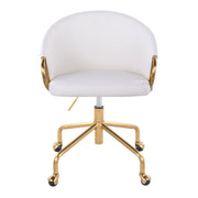 Lumi Source Claire contemporary glam task desk chair with stylish design and black upholstery, featuring a sleek modern look.