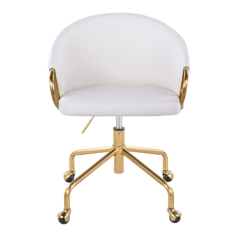 Lumi Source Claire contemporary glam task desk chair with stylish design and black upholstery, featuring a sleek modern look.