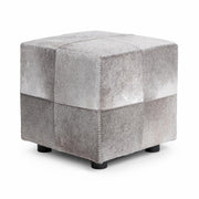 Square Sparrow Gray upholstered ottoman from Classic Home Landyn collection, featuring soft fabric and sturdy wooden legs.