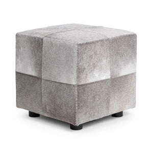 Square Sparrow Gray upholstered ottoman from Classic Home Landyn collection, featuring soft fabric and sturdy wooden legs.