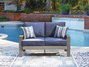Half Moon Beach - Loveseat With Cushion - Blue / Gray - R&R Furniture Gallery (Fountain Valley, CA)