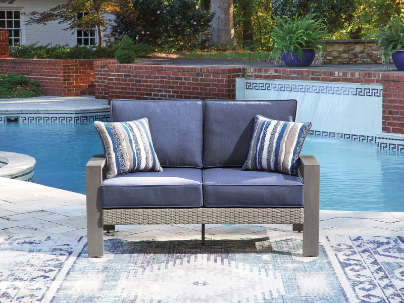 Half Moon Beach - Loveseat With Cushion - Blue / Gray - R&R Furniture Gallery (Fountain Valley, CA)