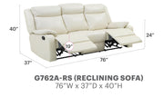 Contemporary three seater reclining sofa by Glory Furniture with plush cushions and modern design in a living room setting.