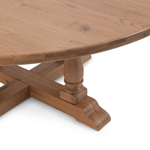 Classic Home Marina 72-inch dining table in Hampton Sand with a sturdy wooden design and smooth finish.