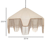 Buchanan - Fabric Fringed Angled Pendant Light - Natural - R&R Furniture Gallery (Fountain Valley, CA)