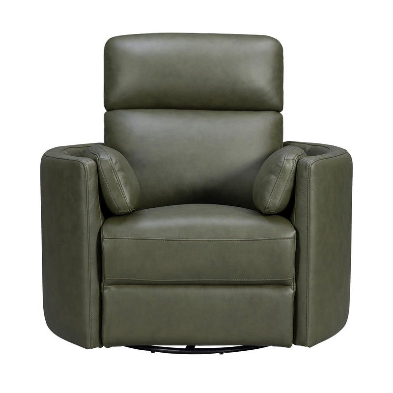 Parker Living Radius Power Swivel Glider Recliner chair in neutral fabric, showing plush cushioning and modern design.