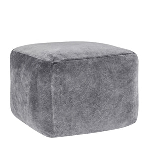 Villa Heirloom velvet pouf in soft upholstery, round accent seating with a plush textured finish