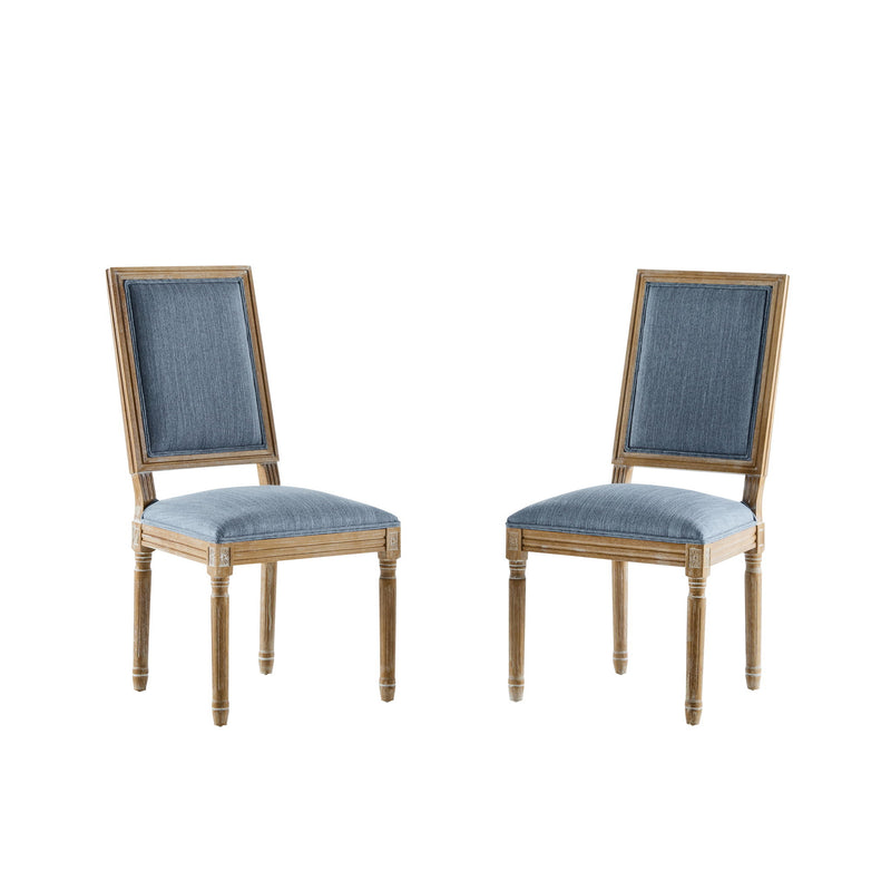 French Country Style Dining Chair With Upholstered Seating And Fluted Legs - R&R Furniture Gallery (Fountain Valley, CA)