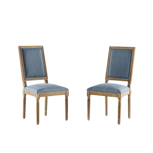 French Country Style Dining Chair With Upholstered Seating And Fluted Legs - R&R Furniture Gallery (Fountain Valley, CA)
