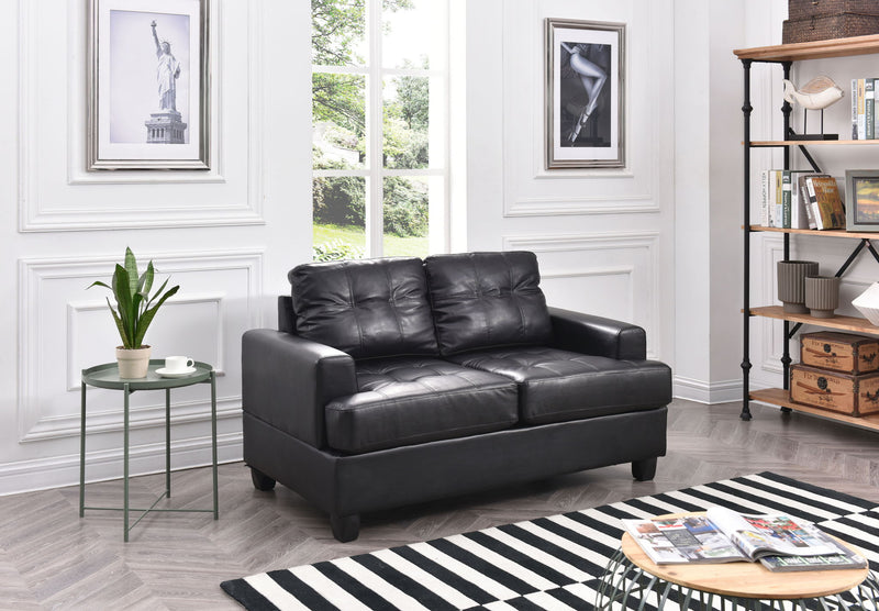 Glory Furniture stylish transitional loveseat for two, stationary design with plush upholstery and modern aesthetic.