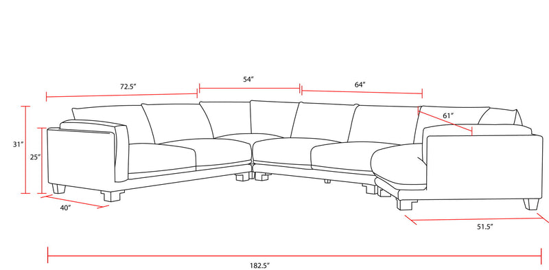 Escape - 4 Piece Modular Sectional - Mirage Mist - R&R Furniture Gallery (Fountain Valley, CA)