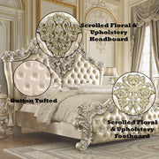 Vatican - Eastern King Bed - Synthetic Leather, Light Gold & Champagne Silver - R&R Furniture Gallery (Fountain Valley, CA)