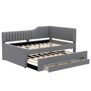 Upholstered Daybed With Trundle And 3 Drawers - R&R Furniture Gallery (Fountain Valley, CA)