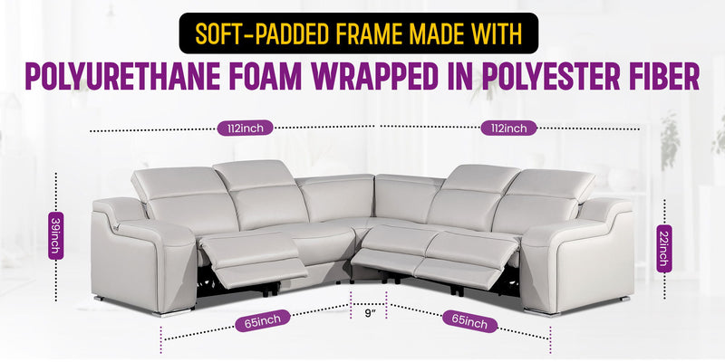 1116 - Power Reclining Italian Leather Sectional - R&R Furniture Gallery (Fountain Valley, CA)