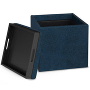 Rockwood - Upholstered Cube Storage Ottoman With Tray - R&R Furniture Gallery (Fountain Valley, CA)
